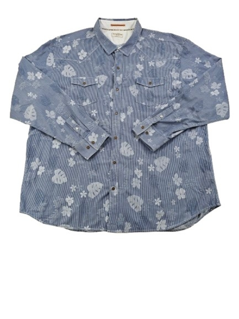 Tommy Bahama Jeans All Over Print Floral Leaf Western Hawaii Men 3XL Blue Pocket